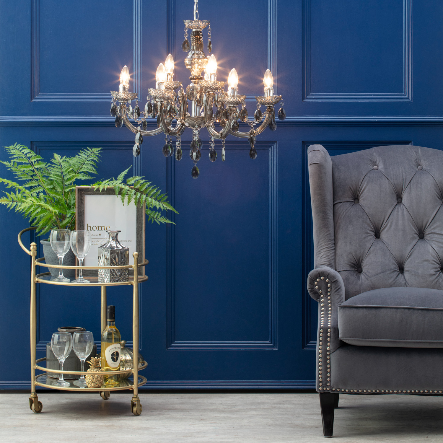 Marie Therese 9 Light Chandelier With Leds - Smoke