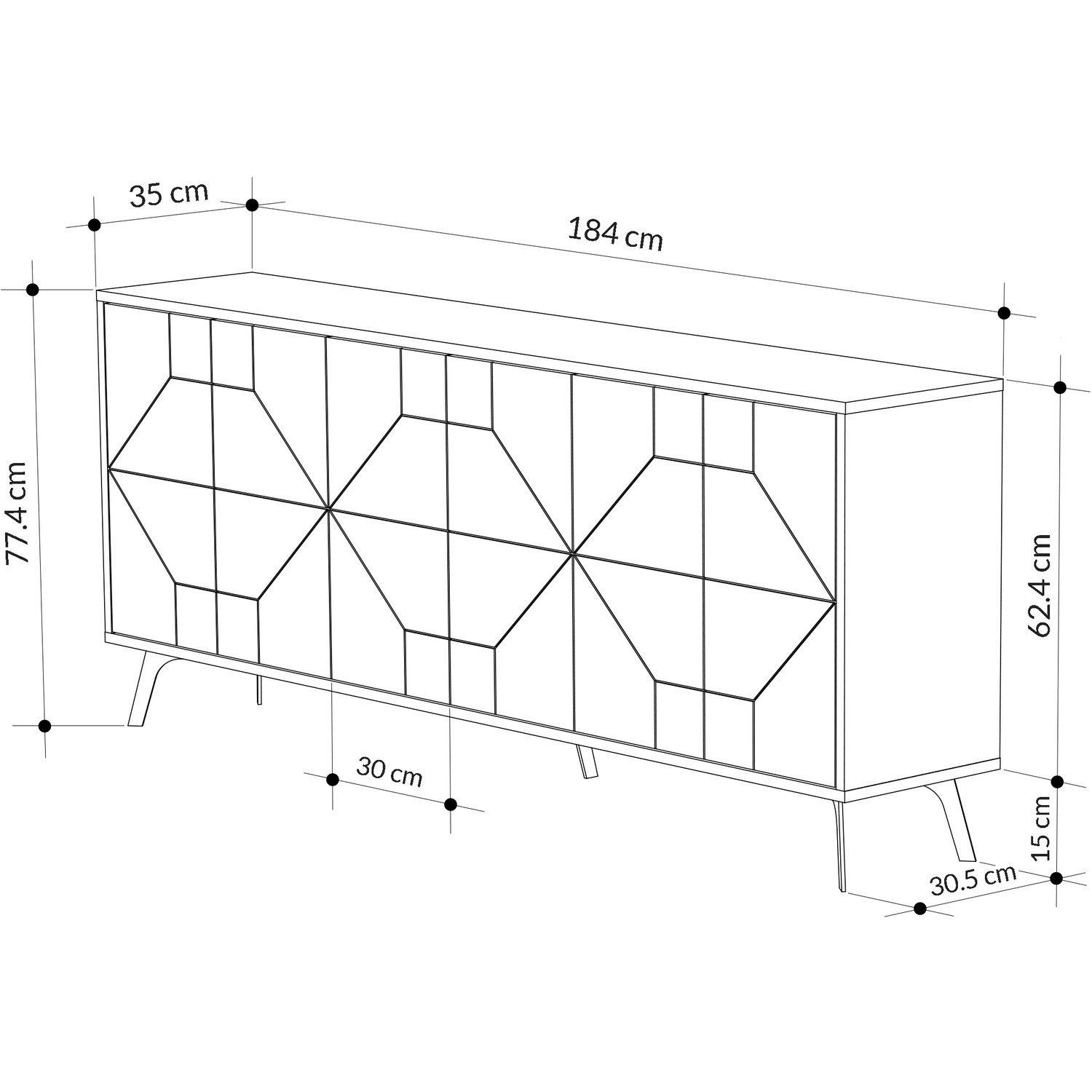 Dune Console Sideboard Display Unit 183 - White