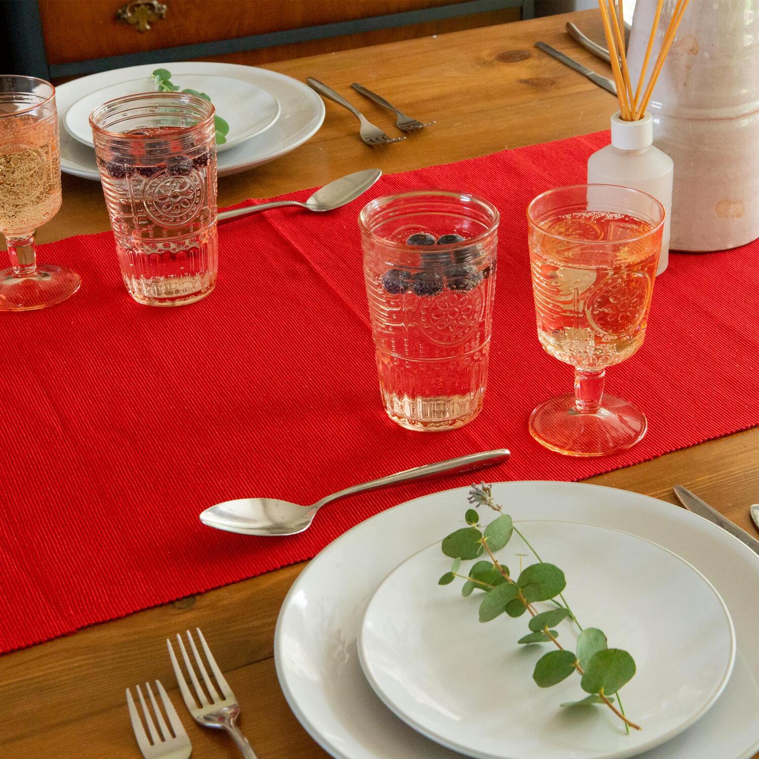 Image of 7pc Cotton Fabric Placemats Table Runner&hellip;