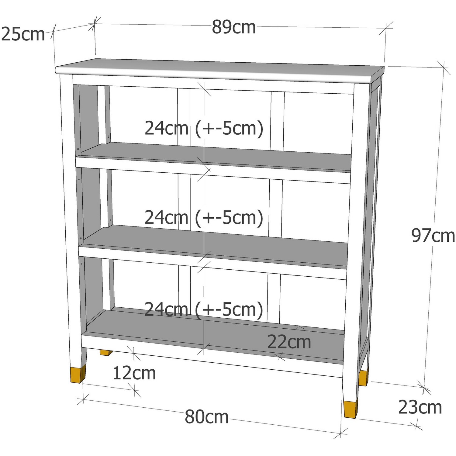 Palazzi Bookcase - Grey
