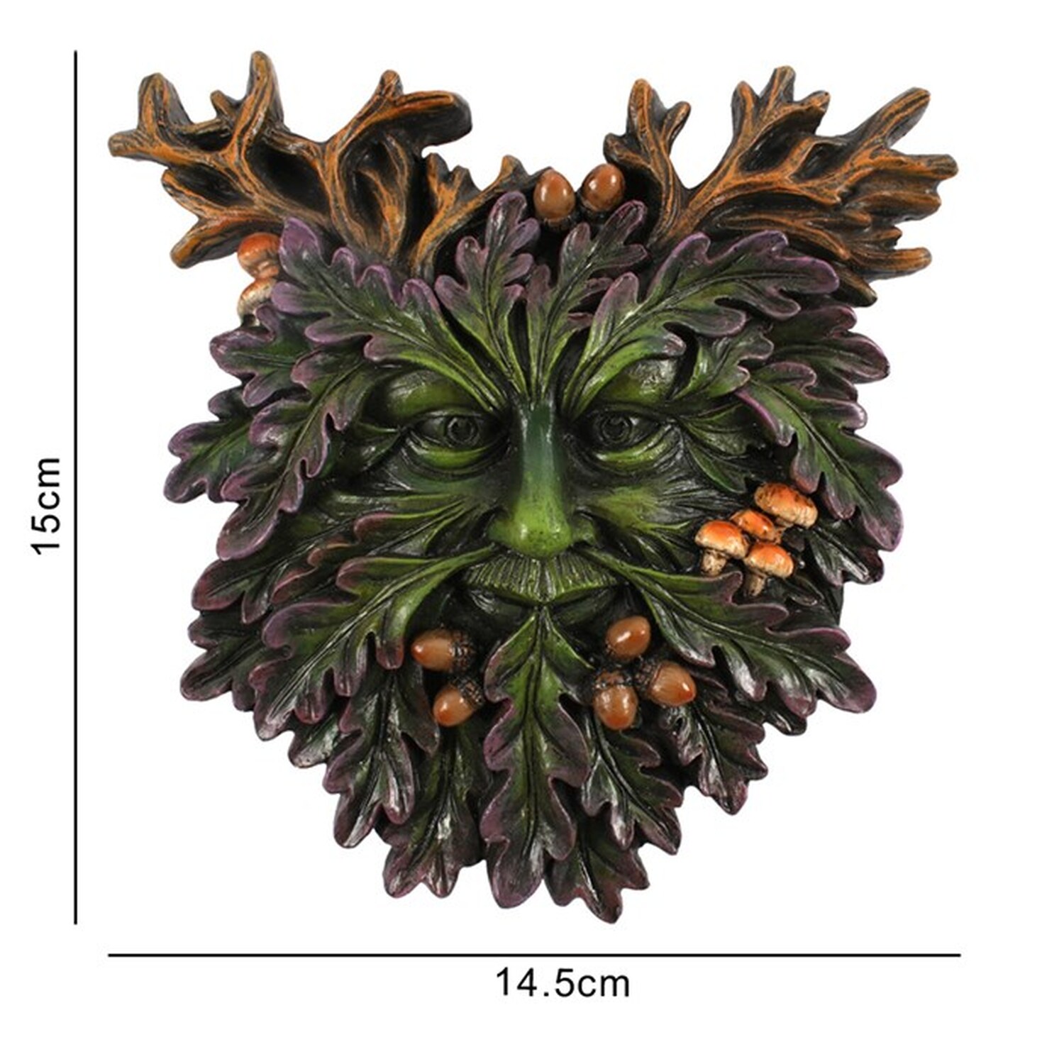 Green Man Small Face Plaque - Green