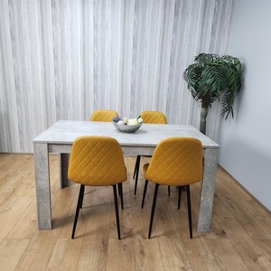 Stone Grey Effect Table and 4 Chairs Dining Set