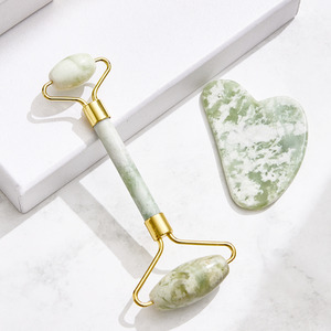 Jade Facial Roller and Gua Sha Tool Set