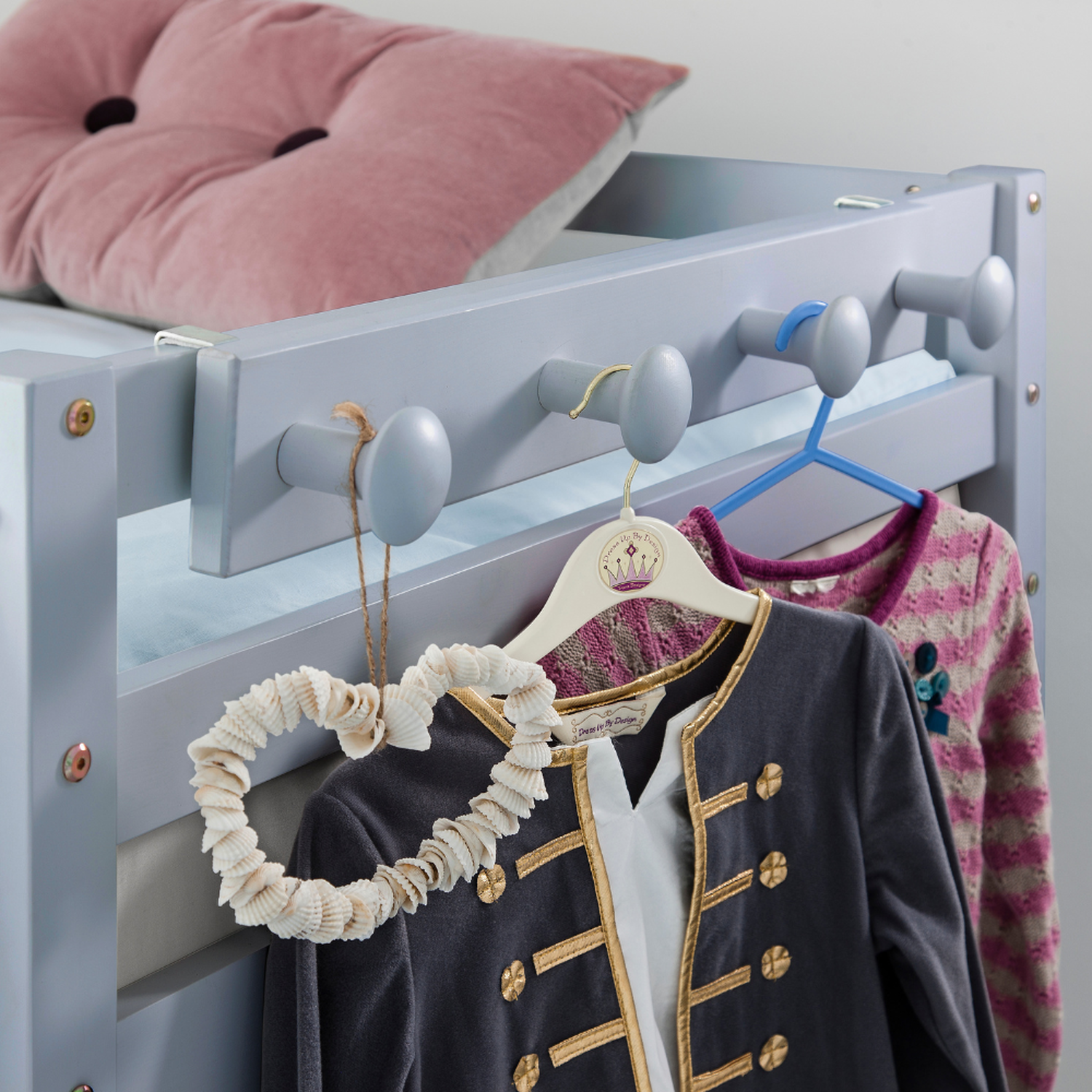 Coat Hook Peg Rail For Midsleeper Cabin Bed In Grey - Grey