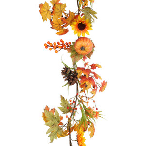 Autumnal Floral Large Pumpkin Garland