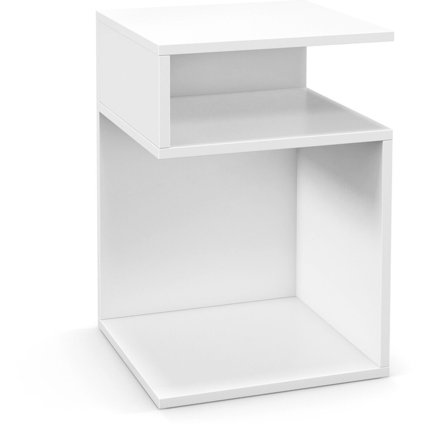Narrow Sofa Side Table - White