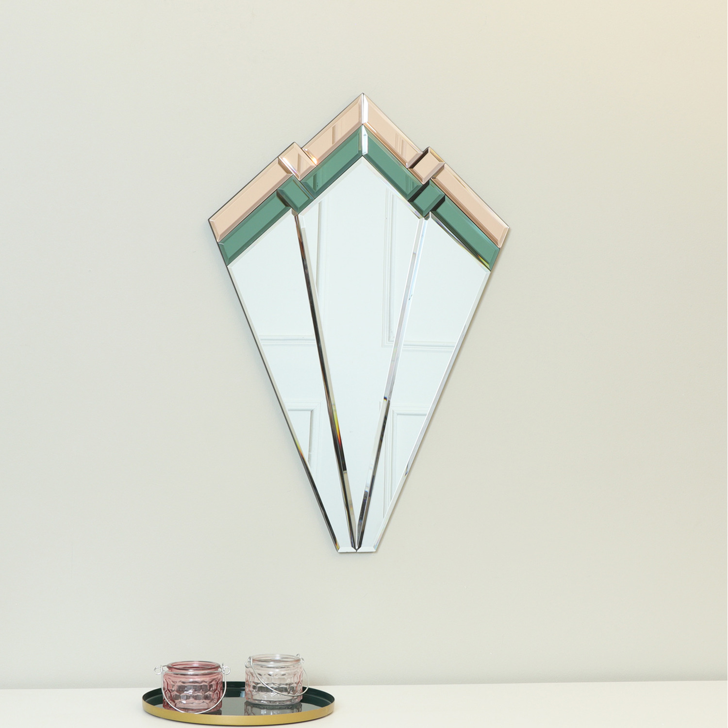 Image of Green and Pink Glass Art Deco&hellip;