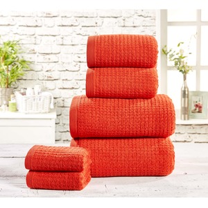 Waffle 6 Piece 450 GSM Cotton Super Soft Highly Absorbant Towel Bale