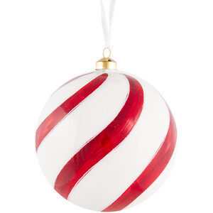 Candy Cane Swirl Bauble 15cm