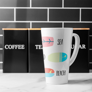 Sea Sand Surf Beach Latte Mug