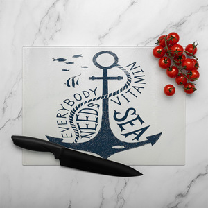 Everybody Needs Vitamin Sea Glass Chopping Board
