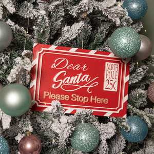 Dear Santa Stop Here Hanging Sign Christmas Decoration