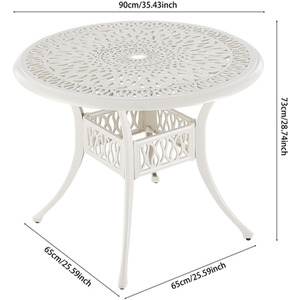 Beige Vintage Patio Garden Table With Umbrella Hole shot 7000290