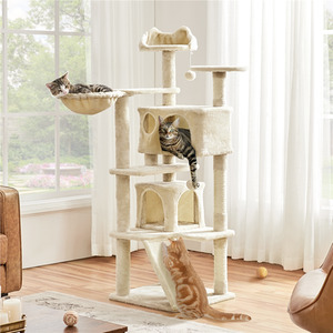 Beige Yaheetech 146cm Plush Cat Tree  shot 7072131