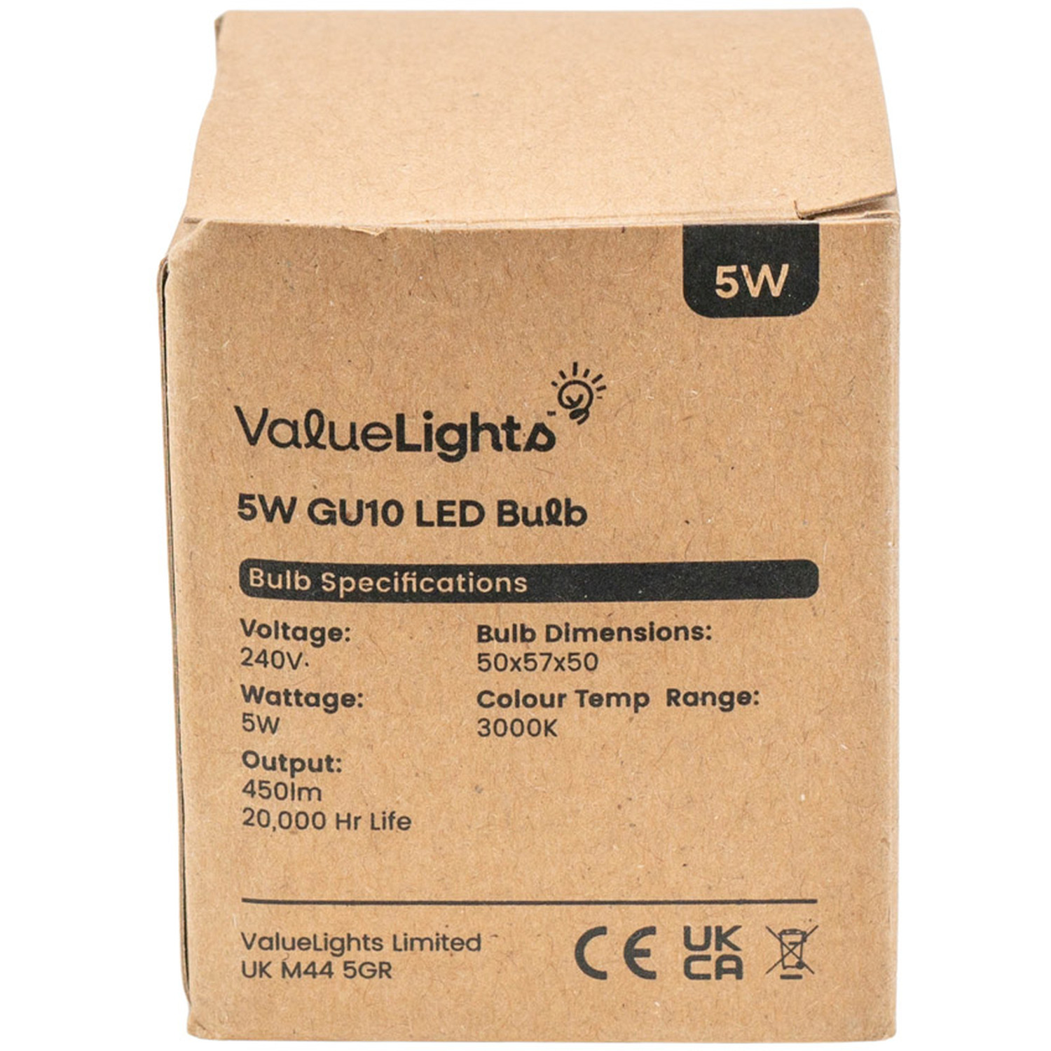 10 Pack Gu10 White Spotlight Led 5w 3000k Light Bulb - White