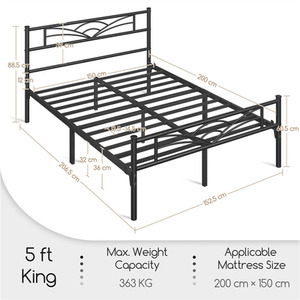 Black / King Metal Bed Frame with Cloud Design shot 7116681
