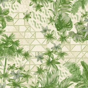 Tropical Palm Leaf Textured Vinyl Wallpaper Glitter