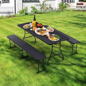 Folding Table With 2 Benches