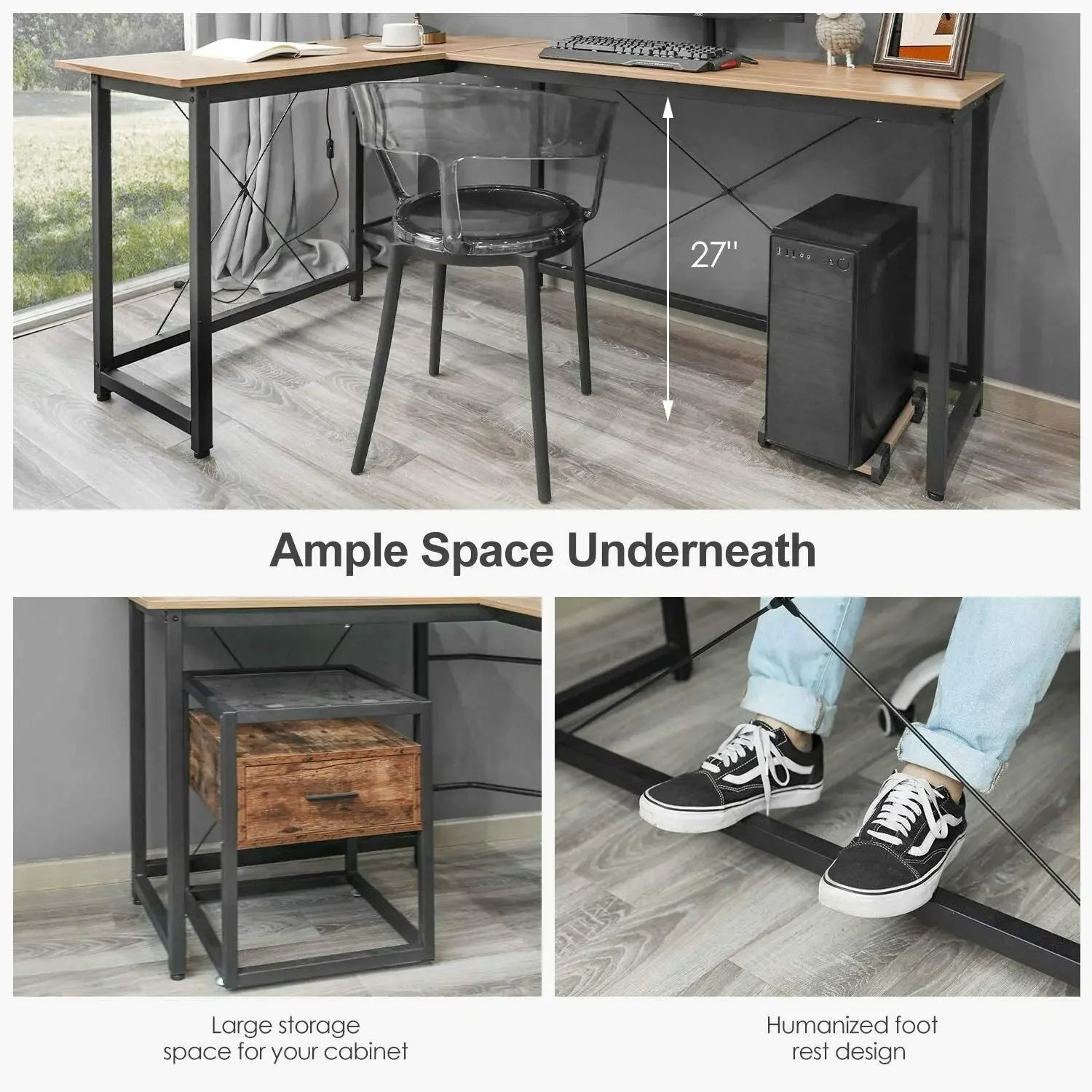 Corner Desk For Home Office - Brown
