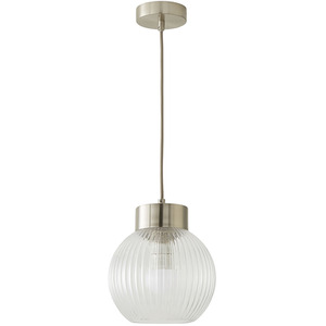 Maddison Ribbed Glass Capped Ceiling Pendant Light