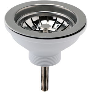 Fireclay Kitchen Sink Basket Strainer Waste Brushed Nickel 90mm