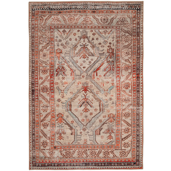 Terracotta Boho Style Washable Area Rug
