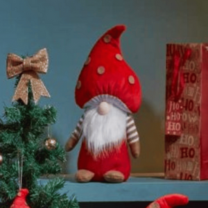 Red Soft Festive Funghi Trumpet Christmas Gonk Decoration