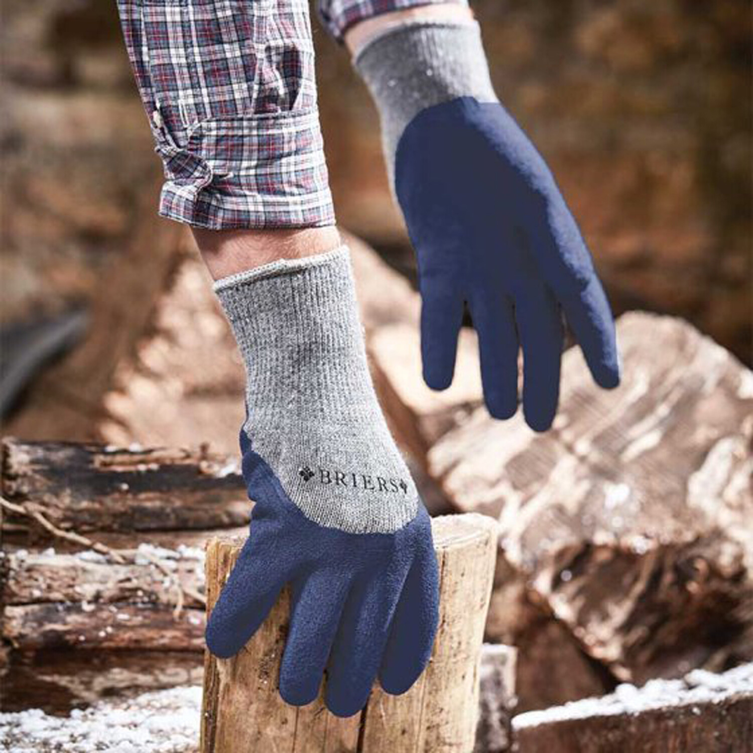 Primrose Twin Pack Thermal Grip Latex Gardening Gloves All Purpose in Blue | Size: 9