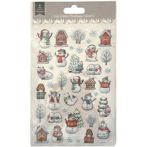 Cute Glitter Christmas Illustrated Stickers
