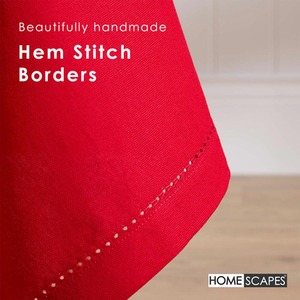 Red Plain Cotton Round Tablecloth shot 9903545