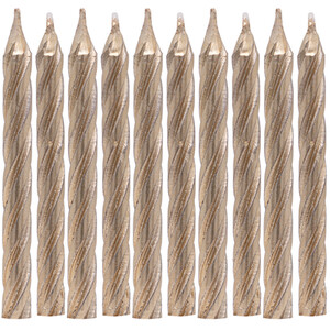 Pack of 10 Birthday Candles Metallic