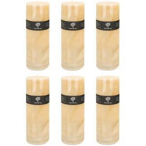 Round Vanilla Pillar Candles - 215 Hours - Cream - Pack of 6
