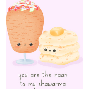 Food Couples Greeting Card Shawarma and Naan