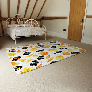 Autumn Leaves  Halloween Skulls Rug