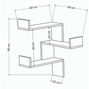 Black Wood Luksa Corner Bookcase shot 10601942