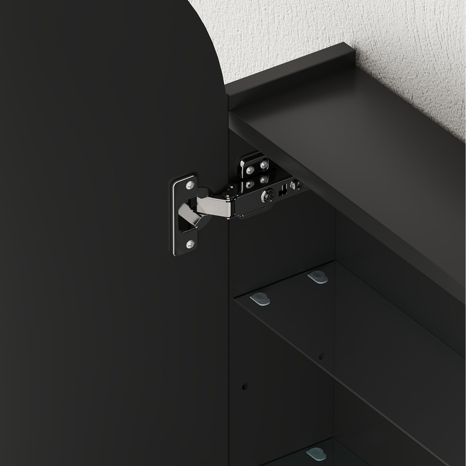 Homcom Bathroom Mirror Cabinet With Adjustable Glass Shelves - Black