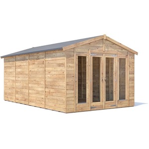 10x16ft Dunster House Wooden Summerhouse Aprex Roof Modular Design