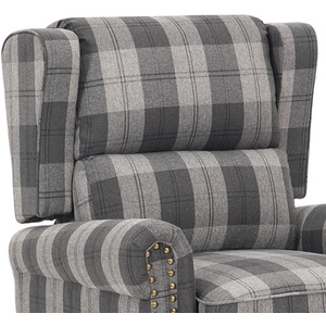 Fabric Upholstered Sofa Pushback Armchair
