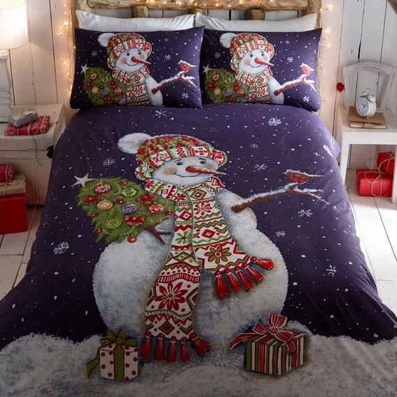 Happy Snowman Duvet Cover Set
