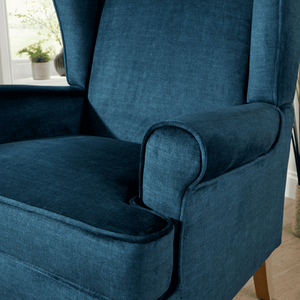 Dark Blue Helena Traditional Accent Armchair High Back Occasional Wing Back Design shot 11253661