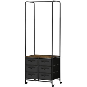 Open Wardrobe Clothes Rail With Storage Drawers on Wheels