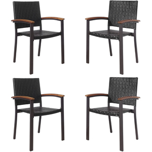 Set of 4 Outdoor Stackable Chairs
