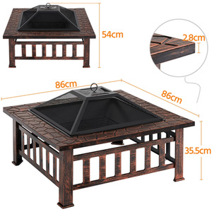 Copper Yaheetech Square Metal Fire Pit for Outdoors  shot 11671864
