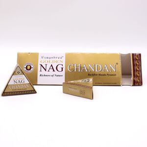 42g Jumbo Golden Nag Chandan Backflow Incense Cones