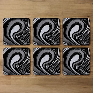 Black Marbled Paint Coaster