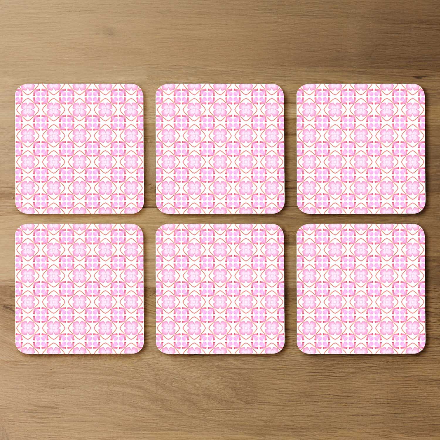 Orange Sublime Boho Chic Summer Design Coaster - Pink