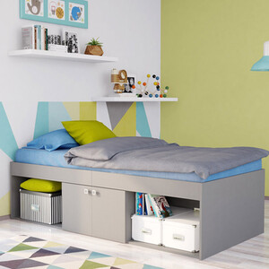 Single 3ft Cabin Storage Bed - Grey