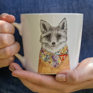 Mikasa Tipperleyhill Fine China Fox Print Mug, Gift Boxed, 380ml