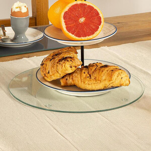 6x Round Glass Placemats - 30cm