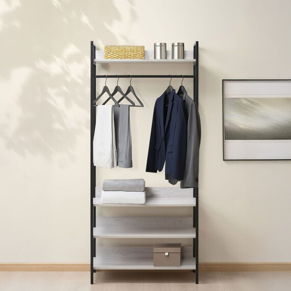 Alva Open Wardrobe with 4 Shelves